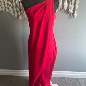 Betsy & Adam Red Grecian Dress
